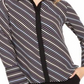 Anne Klein Women's Milano Striped Collared Button Down Top Black Size Small