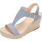 Kenneth Cole Reaction Womens Card Solid T-Strap Espadrille Heels Blue Size 11 M