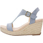 Kenneth Cole Reaction Womens Card Solid T-Strap Espadrille Heels Blue Size 11 M
