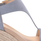 Kenneth Cole Reaction Womens Card Solid T-Strap Espadrille Heels Blue Size 11 M