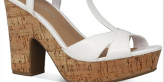 Sun + Stone Women's Jamie1 Platform Open Toe Heel Sandals White Size 8M