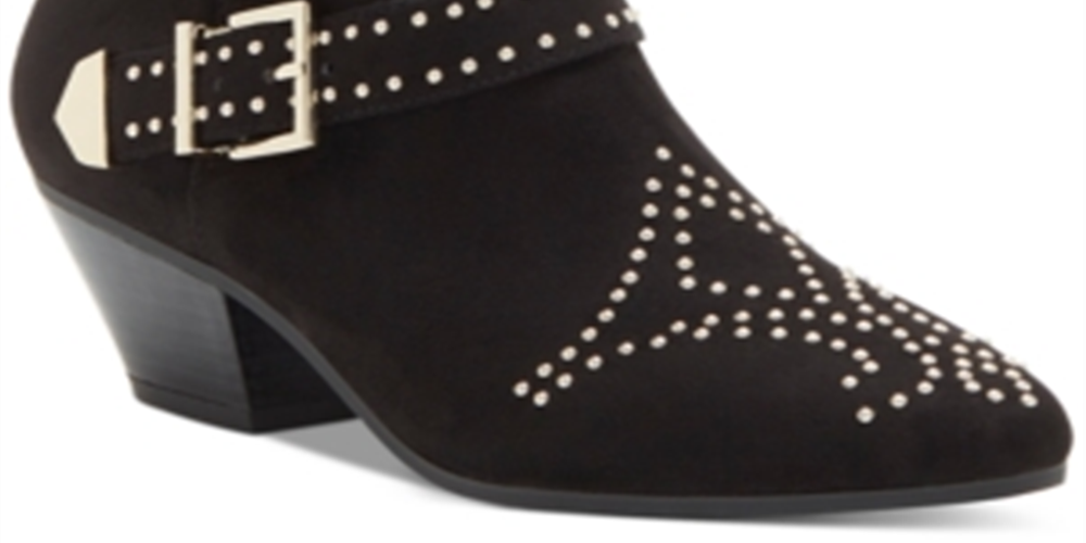 INC International Concepts Women's Iliana Fabric Round Toe Ankle Fashion Boots Black Size 9.5