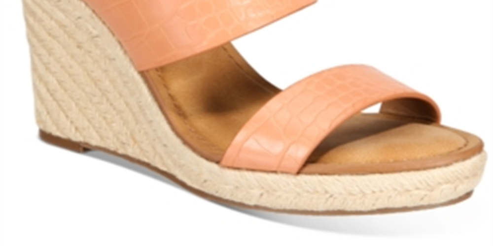 Dolce Vita Women's Lotty Crocodile Slip on Wedge Heels Coral Size 9.5 M