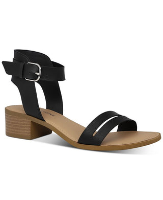 Sun + Stone Womens ALECTA Faux Leather Strappy Sandals Black Size 10 M