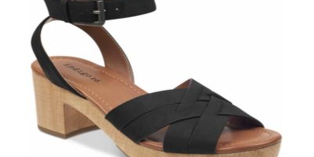 Indigo Rd. Women's Darsel Canvas Open Toe Casual Ankle Strap Sandals Black Size 10 M