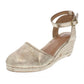 Style & Co. Womens Mailena Faux Leather Wedge Sandals Gold Size 7.5M
