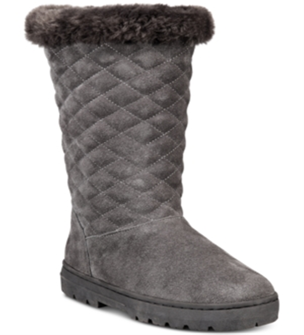 Style & Co Women's Nickyy Quilted Suede Winter Boots Gray Size 5 M