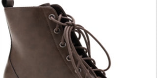 American Rag Women's Cushioned Zipper Accent Franie Round Toe Block Heel Lace up Booties Brown Size 9 M