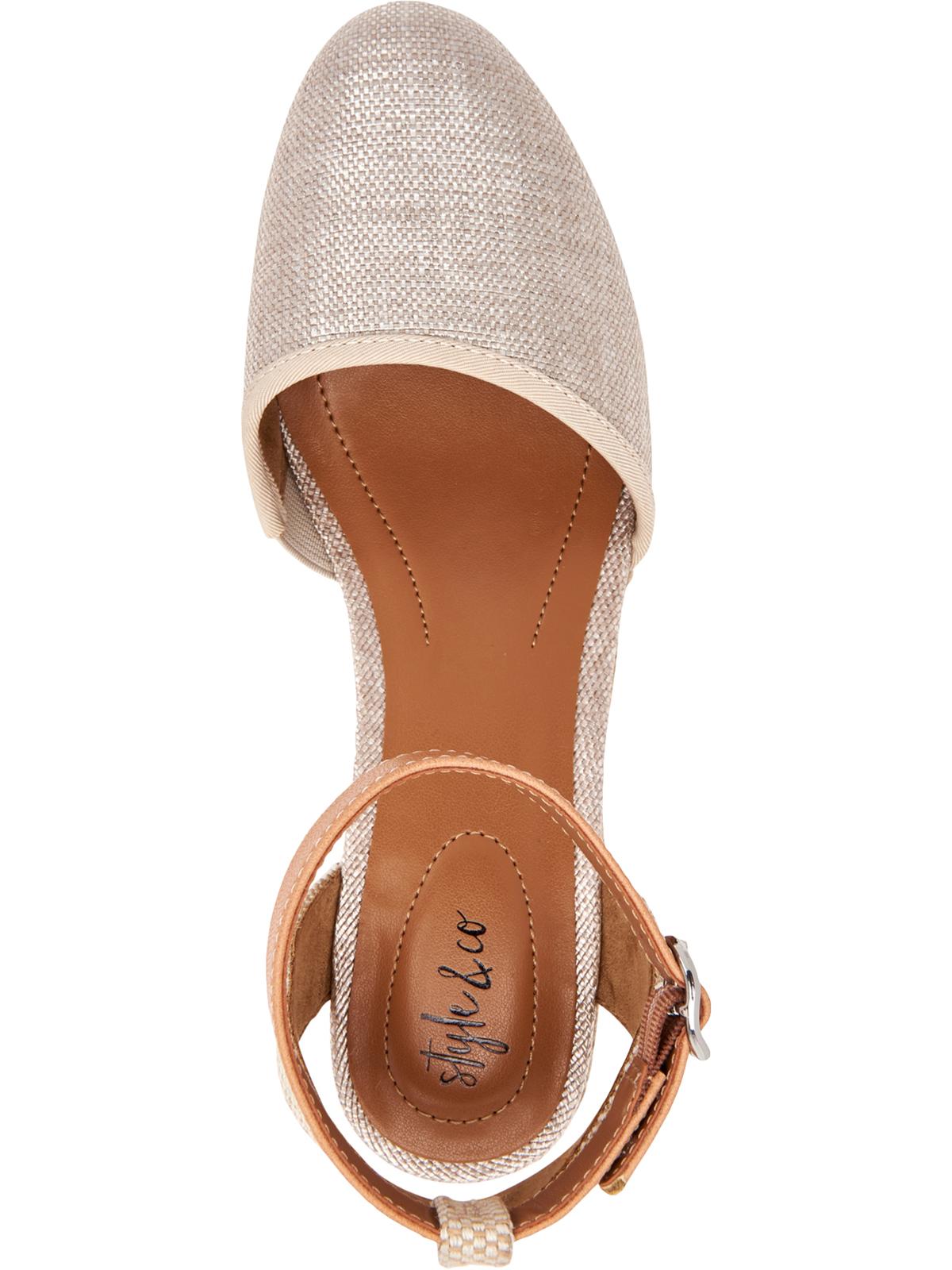 Style & Co. Womens Mailena Faux Leather Wedge Sandals Brown Size 8.5 M