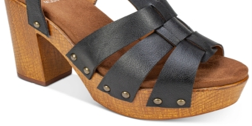 White Mountain Women's Aldridge Sandal Black Size 9.5