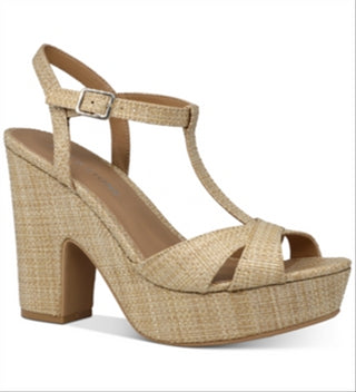 Sun + Stone Womens Jamie Woven Platform Sandals Tan Size 10.5 M