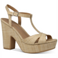 Sun Stone Women's Jamie Woven Ankle Strap Platform Sandals Beige 12 Medium