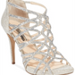 INC International Concepts Women's Fabric Open Toe Special Occasion Strappy Sandals Gold Size 9 M