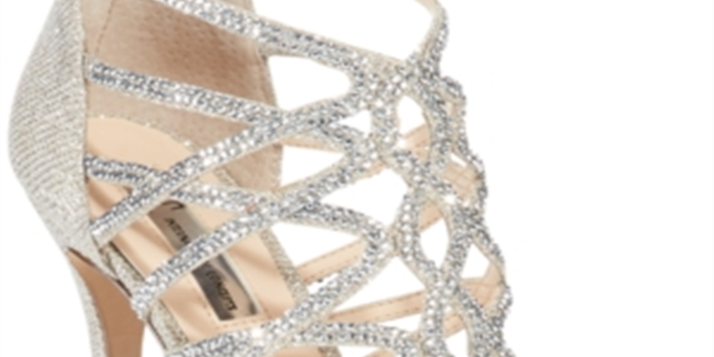 INC International Concepts Women's Fabric Open Toe Special Occasion Strappy Sandals Gold Size 9 M