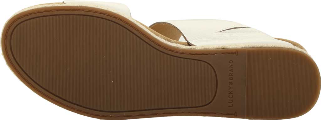 Lucky Brand Women's Leather Dual Strap Slip on Espadrille Wedge Slide Sandals White Size 8 M