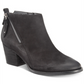 Aqua College Women's Western Style Cushioned Waterproof Zipper Accent Nancy Almond Toe Block Heel Zip up Booties Black Size 9.5 M
