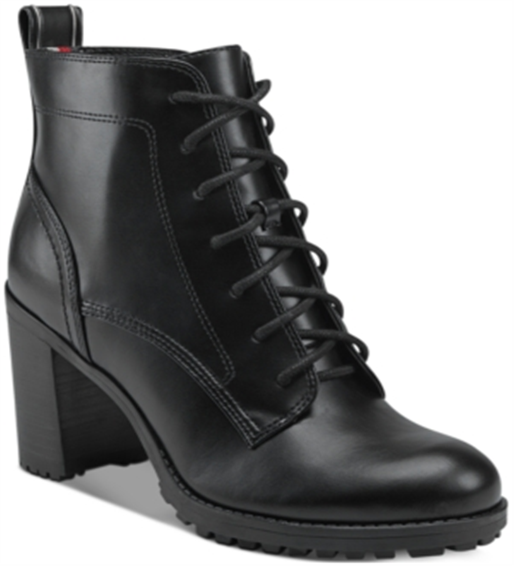 Tommy Hilfiger Women's Elyssa Faux Leather Ankle Booties Black Size 9 M