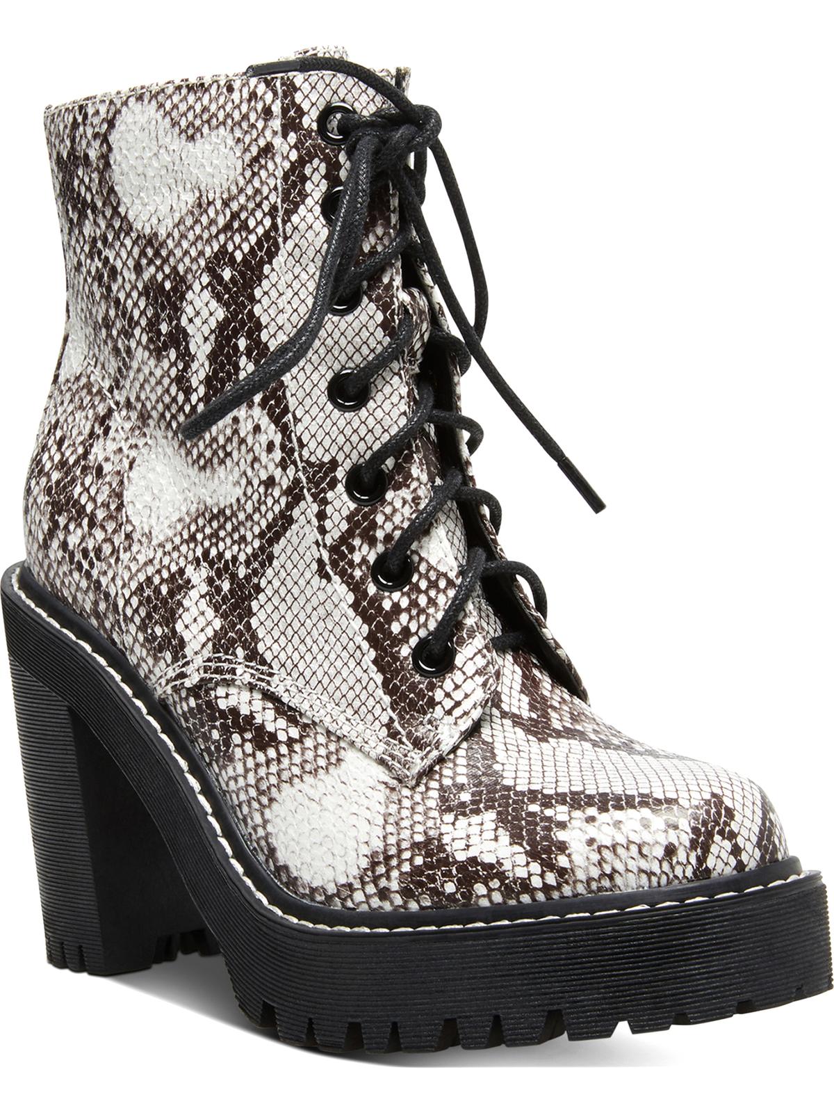 Madden Girl Women's Archiee Snake Print Dress Boots Brown Size 7 M