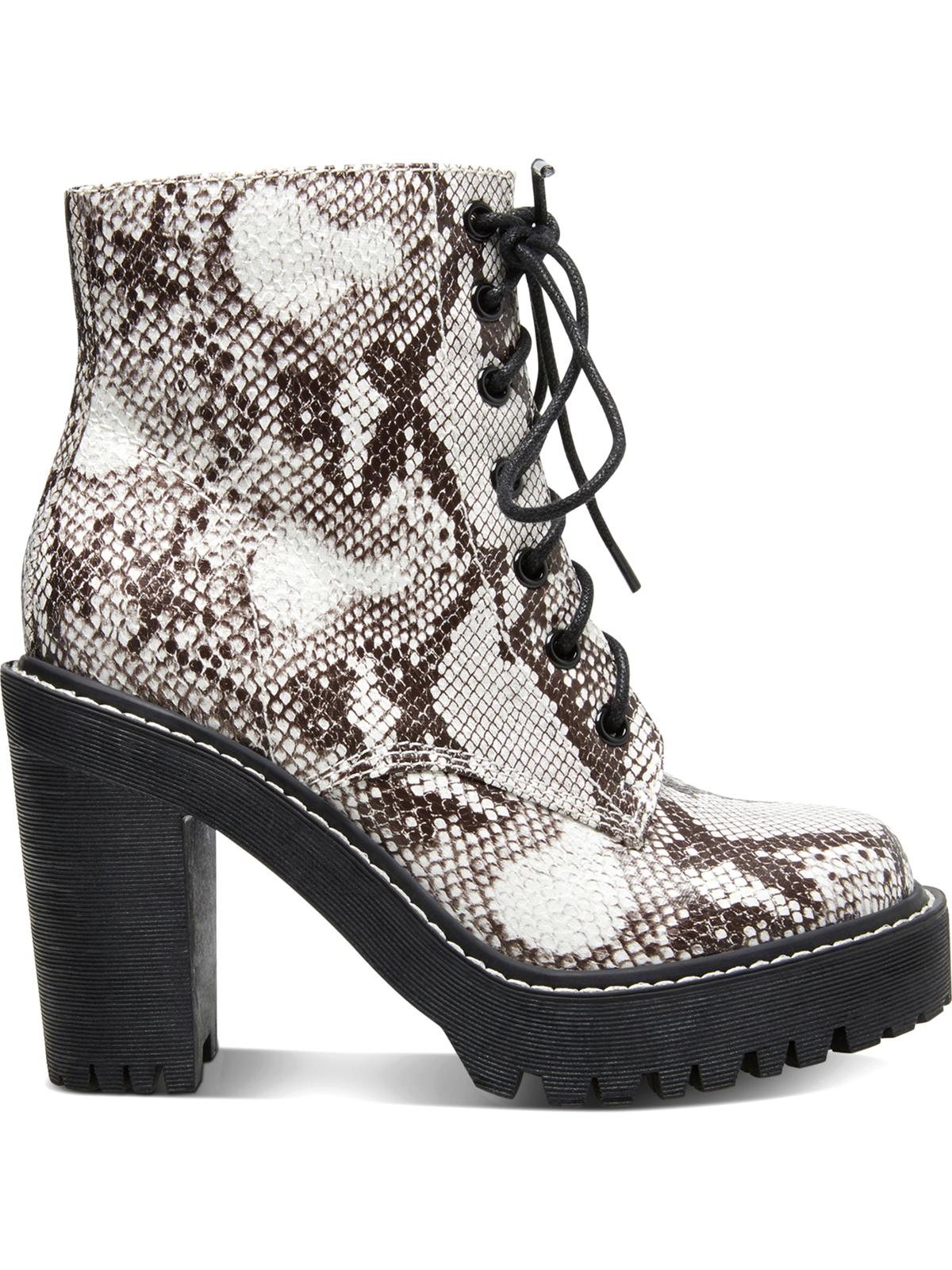 Madden Girl Women's Archiee Snake Print Dress Boots Brown Size 7 M