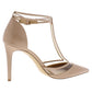 INC International Concepts Women's Faux Leather Clear Inset T-Strap Heels Blush Size 10M