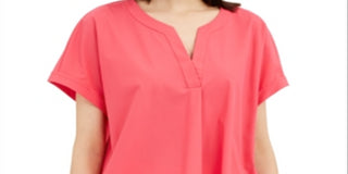 Alfani Women's Buttoned-Back Top Pink Size Petite