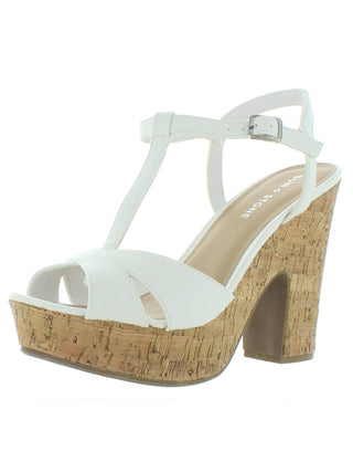 Sun + Stone Women's Jamie Platform Open Toe Heel Sandals White Size 9 M