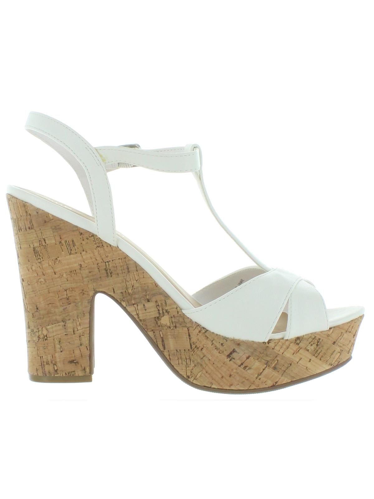 Sun + Stone Women's Jamie Platform Open Toe Heel Sandals White Size 9 M