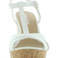 Sun + Stone Women's Jamie Platform Open Toe Heel Sandals White Size 9 M