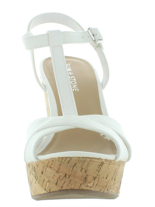 Sun + Stone Women's Jamie Platform Open Toe Heel Sandals White Size 9 M
