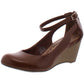 American Rag Women's Miley Faux Leather Ankle Strap Wedges Brown Size 9.5M