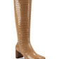 Marc Fisher Women's Revely Leather Square Toe Knee High Boots Brown Size 7.5 M