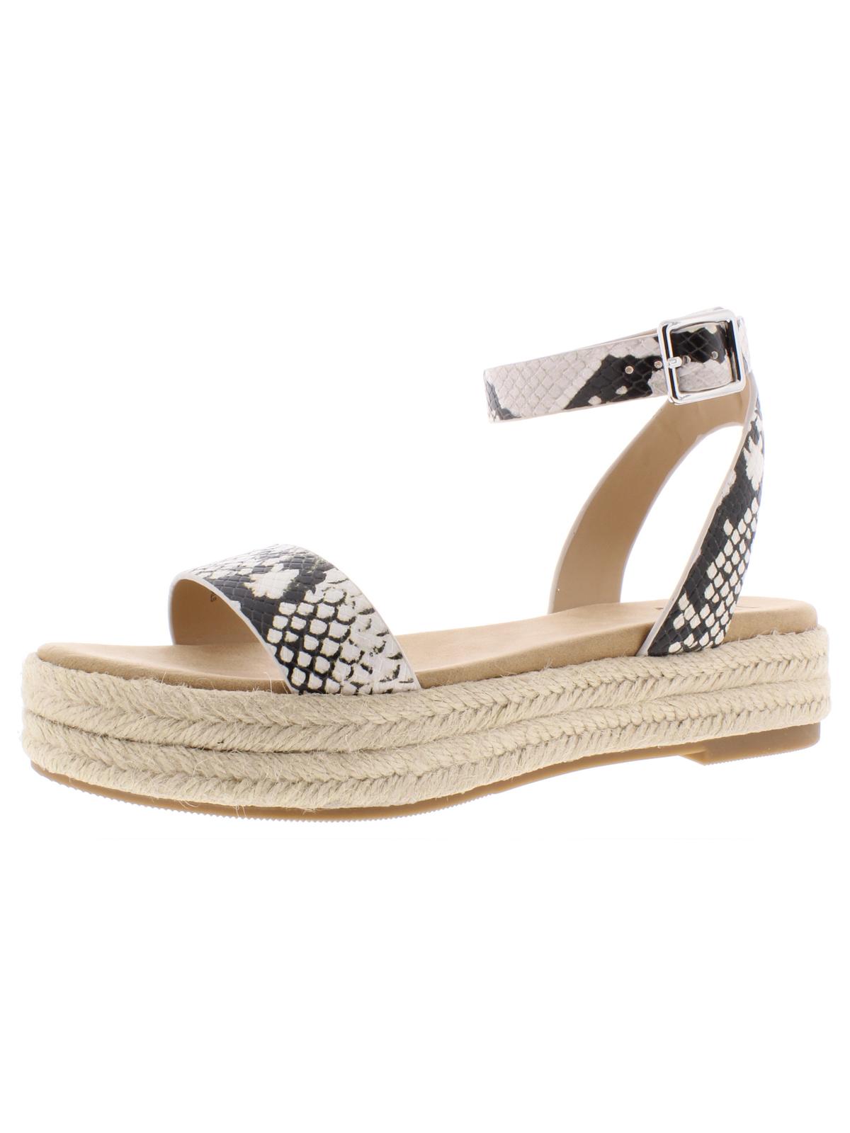 INC International Concepts Women's Valetta Faux Leather Platform Sandals Black Size 10 M