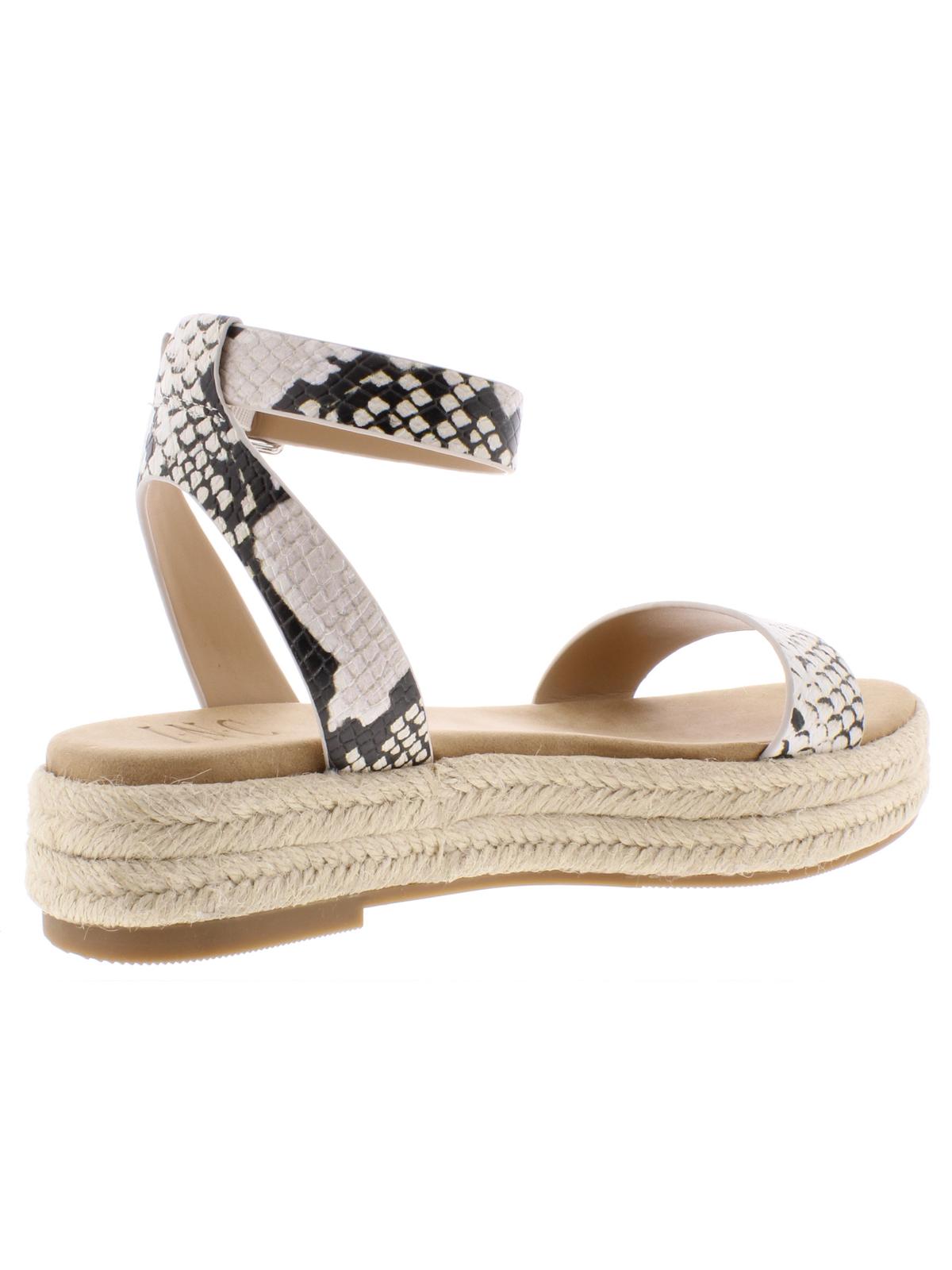 INC International Concepts Women's Valetta Faux Leather Platform Sandals Black Size 10 M