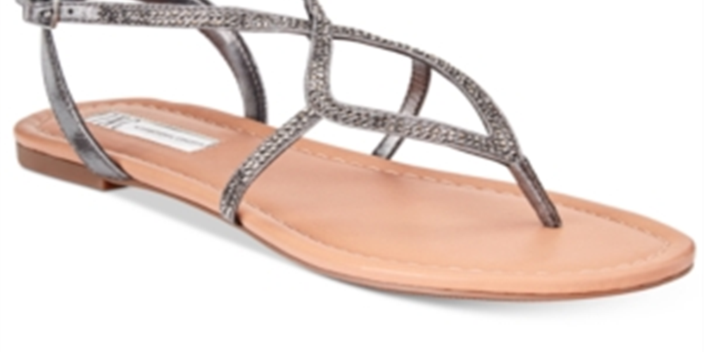 INC International Concepts Women's Maconn Flat Sandals Shoes Gray Size 8M