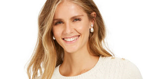 Charter Club Women's Cable Knit Sweater White Size Petite Small