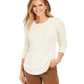 Charter Club Women's Cable Knit Sweater White Size Petite Small
