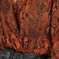Bar III Women's Snake Print Surplice Bodysuit Brown Size XXS