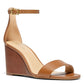 Michael Kors Womens Fiona Wedge Sandals Stacked Ankle Strap Brown Size 6.5 M