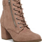 Madden Girl Women's Suede Almond Toe Ankle Fashion Boots Taupe-Size 9.5M