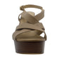 Michael Kors Women's Audrina Leather Peep Toe Casual Slingback Sandals Sahara Size 9