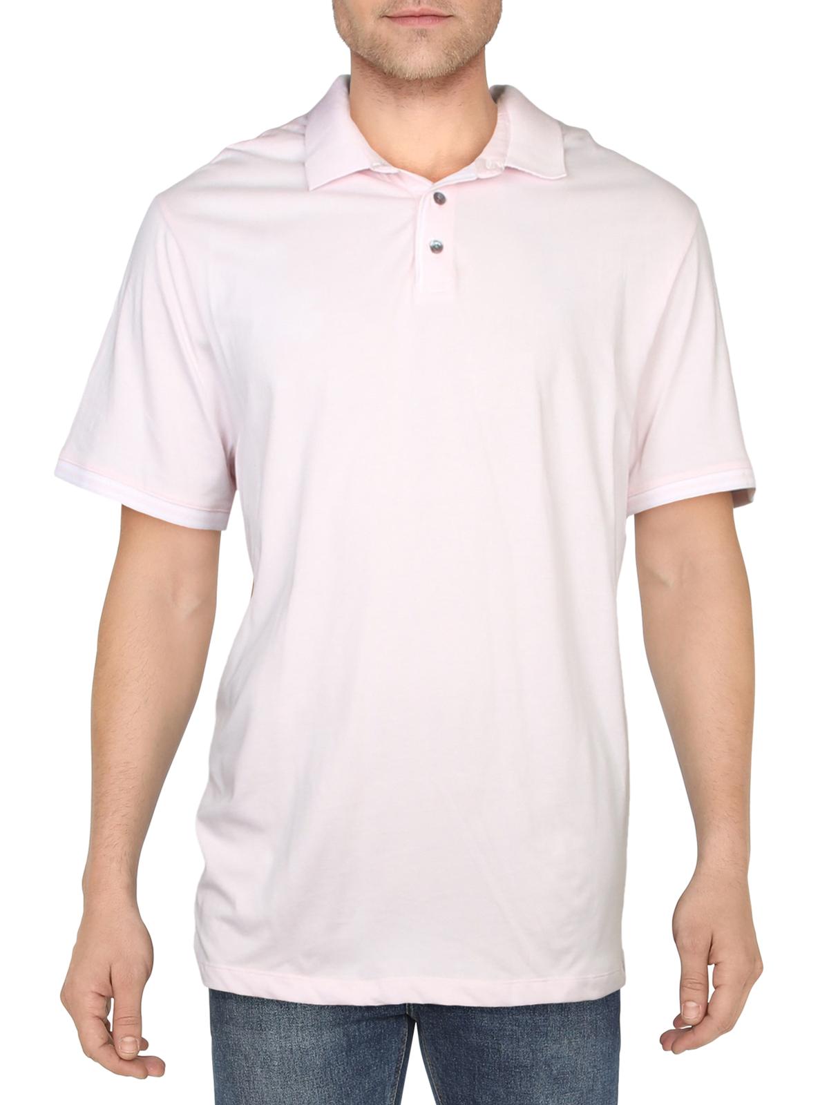 Perry Ellis Men's Striped Collared Casual Shirt Pink Size XX-Large