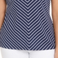 Karen Scott Women's Mitered Stripe Top Blue Size X-Small