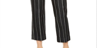 Charter Club Women's Striped Cropped Tummy Control Pants Blue Size 14