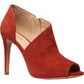 Michael Kors Women's Elodie Suede Peep Toe Shooties Rust Size 5.5