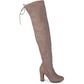Brinley Co Women's Milan Over the Knee Boot Brown 10