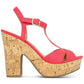 Sun Stone Women's Coral 1 Platform Cushioned Strappy T-Strap Slip Resistant Jamie Block Heel Buckle Clogs CoralSize 9.5 M