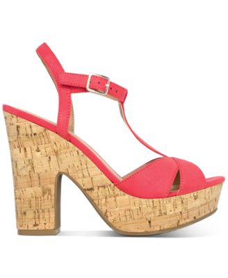 Sun Stone Women's Coral 1 Platform Cushioned Strappy T-Strap Slip Resistant Jamie Block Heel Buckle Clogs CoralSize 9.5 M
