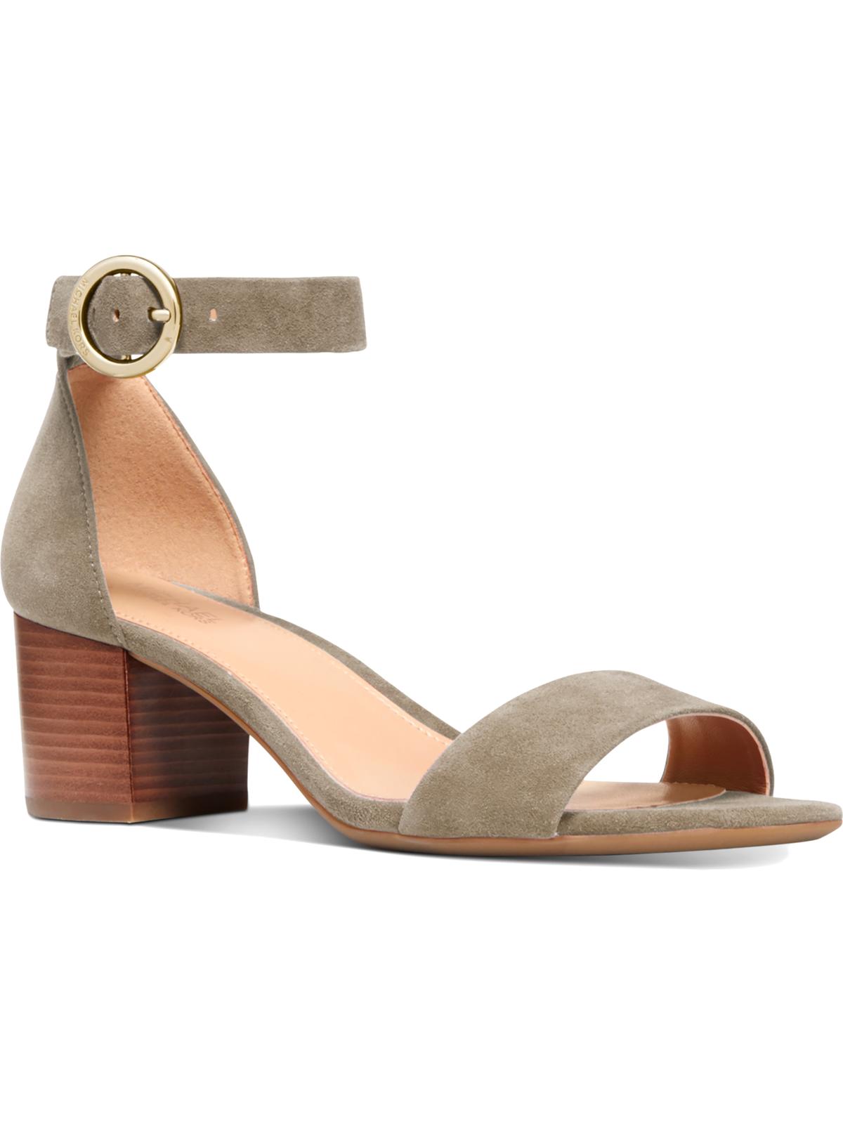 Michael Kors Women's Lena Open Toe Suede Dress Sandals Sage Size 5.5