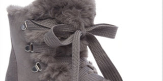 Steve Madden Women's Wharton Faux Fur Wedge Booties Gray Size 5.5 M