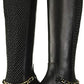 Cole Haan Women's Idina Stretch Boot Leather Round Toe Knee High Fashion Boots Black Size 5.5B